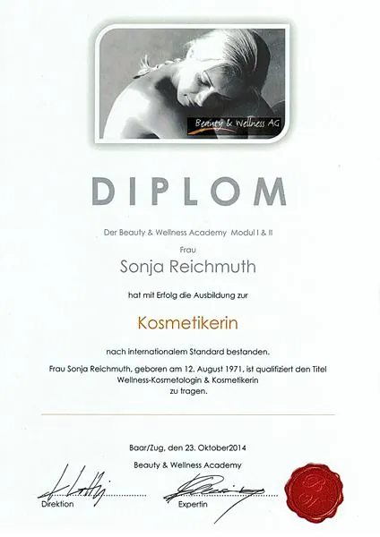Diplom Kosmetikerin, Beauty und Wellness Academy, 2014